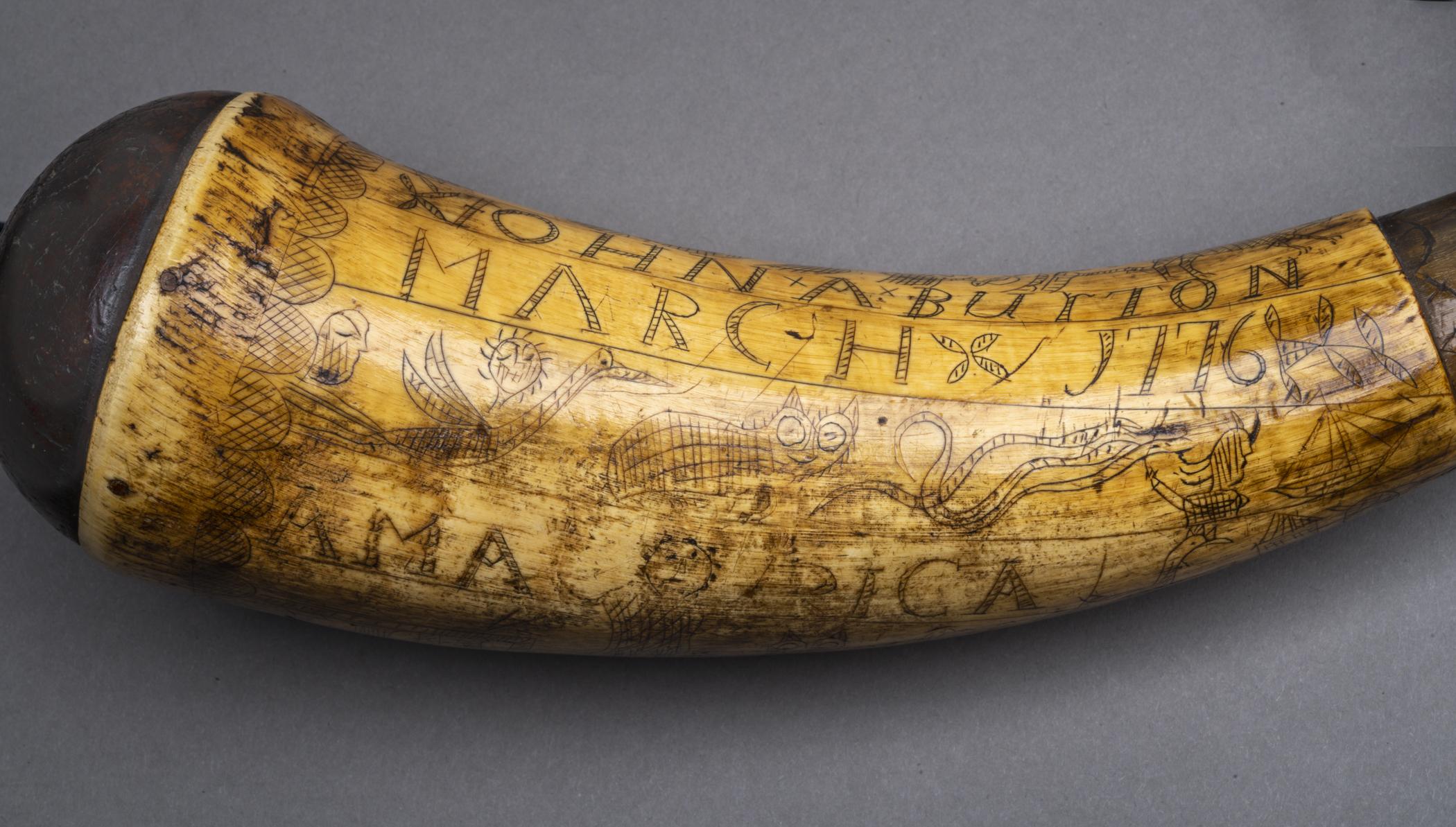 1965.2744 A Powder horn, detail 1