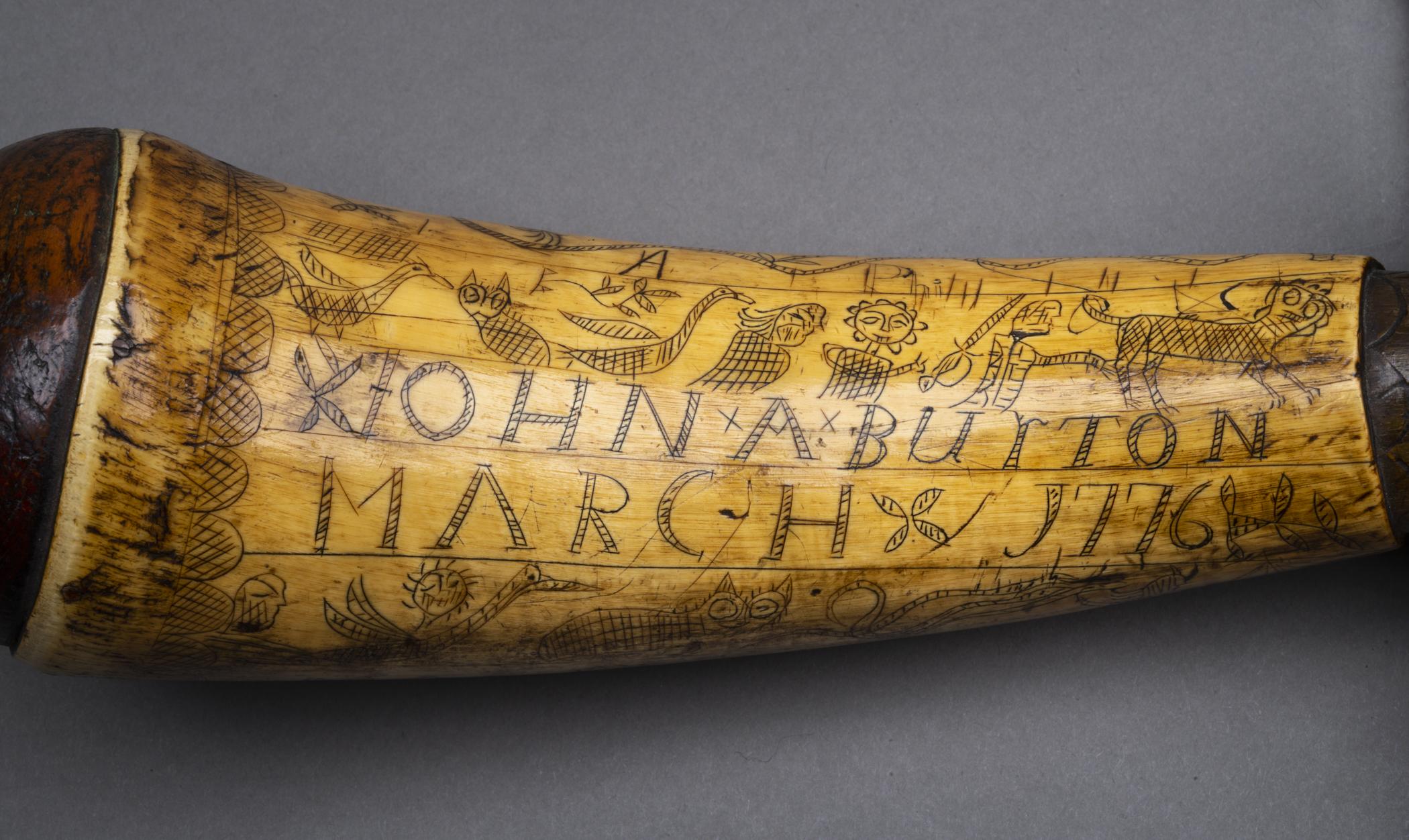 1965.2744 A Powder horn, detail 2