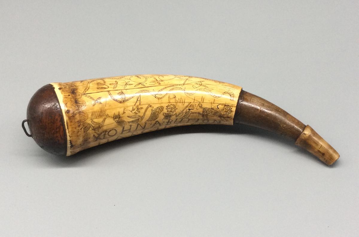 1965.2744 A Powder horn, view 1 NEH