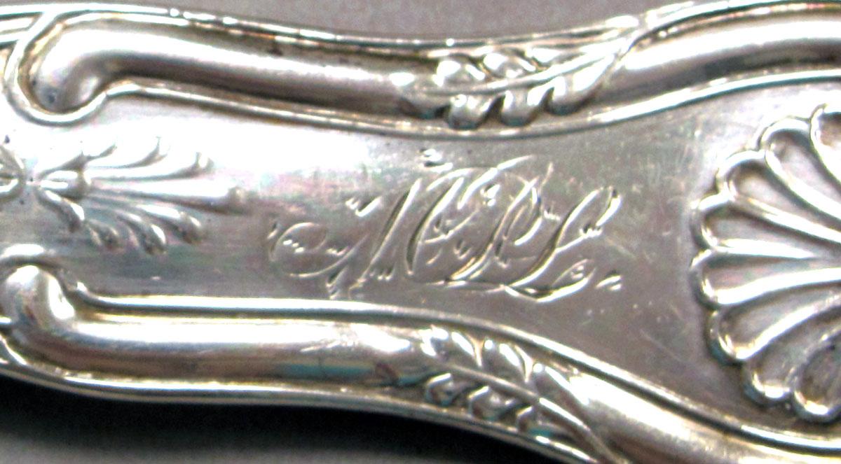 1965.3061 Silver fork engraving