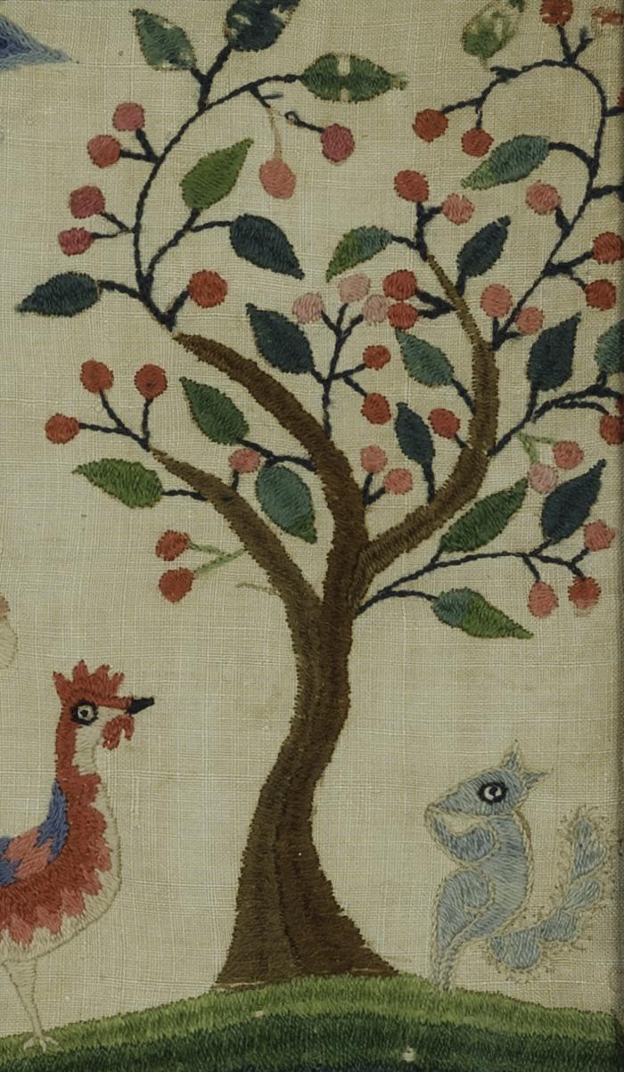 1965.3077 Crewelwork Picture, Detail 3