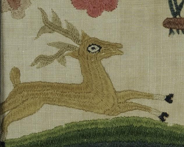 1965.3077 Crewelwork Picture, Detail 4