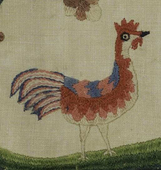 1965.3077 Crewelwork Picture, Detail 5