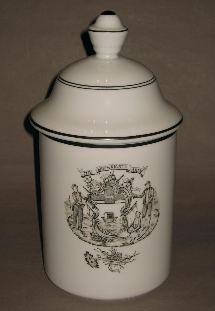1966.0037 A, B White glass jar