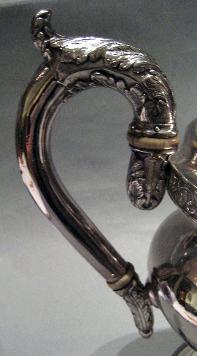 1966.0071.002 Silver Teapot handle detail