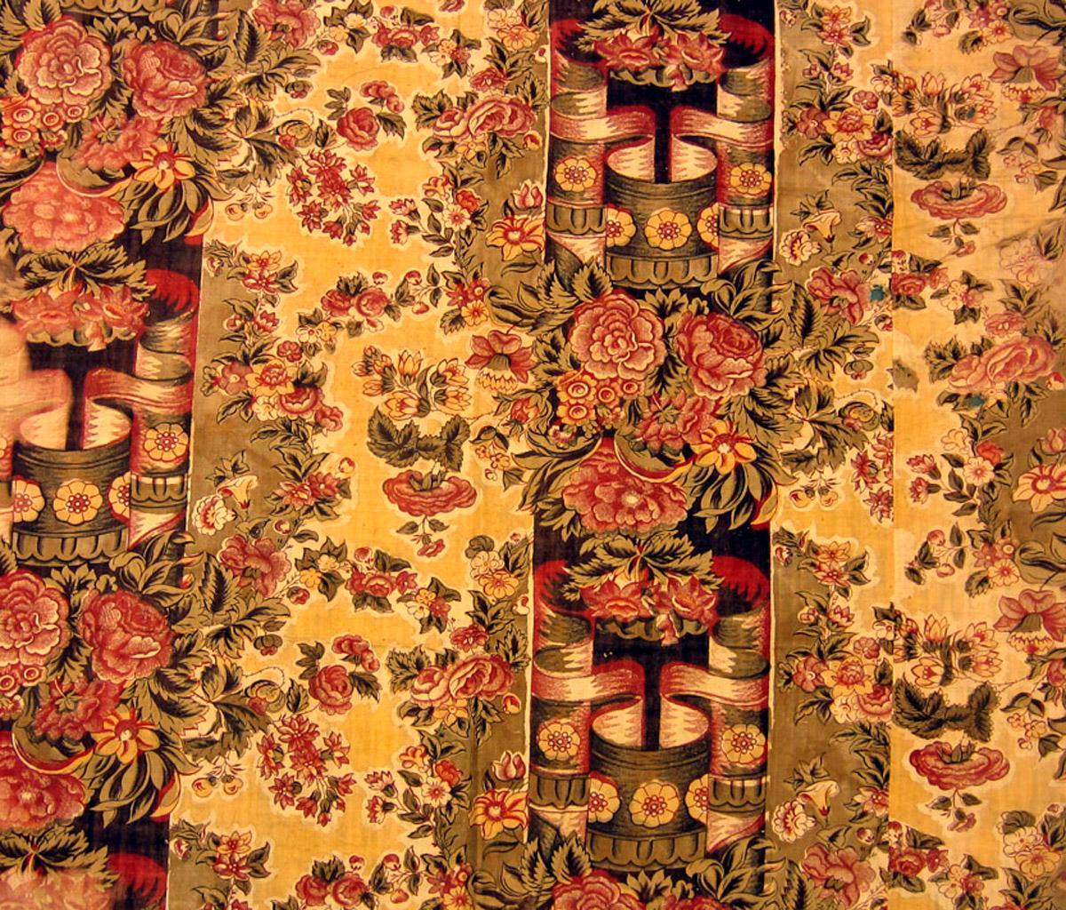 T1079 textile, printed design repeat