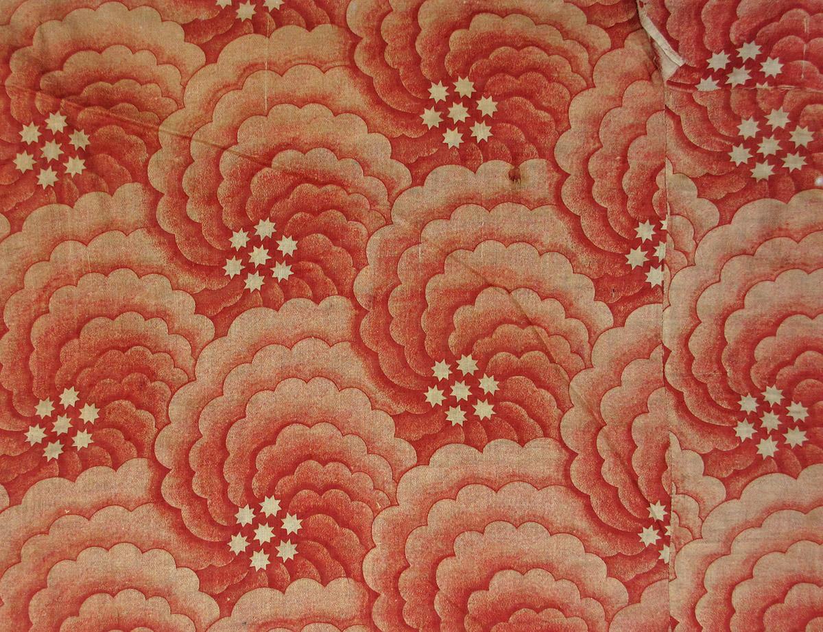 T283 textile, printed design repeat red