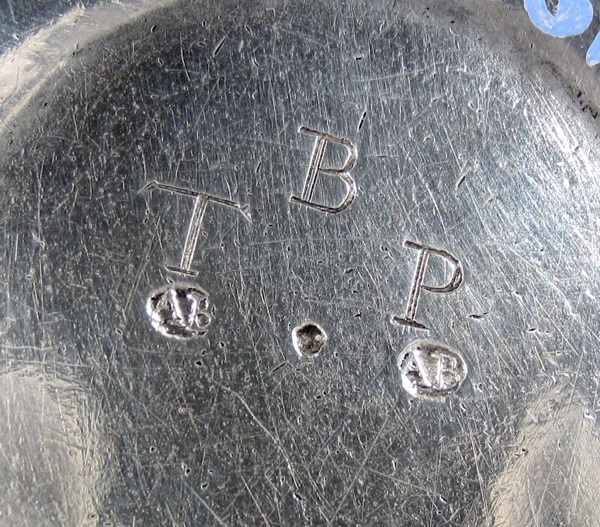 1956.0046.001 Silver Porringer marks and engraving