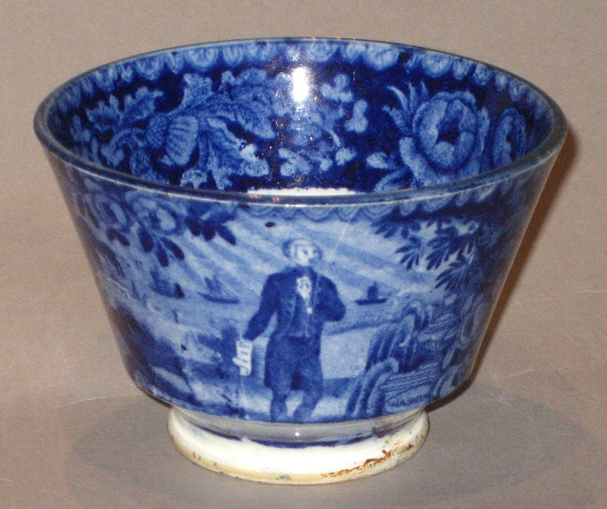1956.0046.047 A Cup, Washington Standing at Tomb, Scroll in Hand