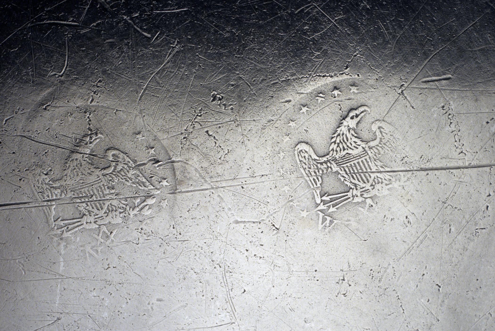 1956.0059.006 Pewter dish (marks)