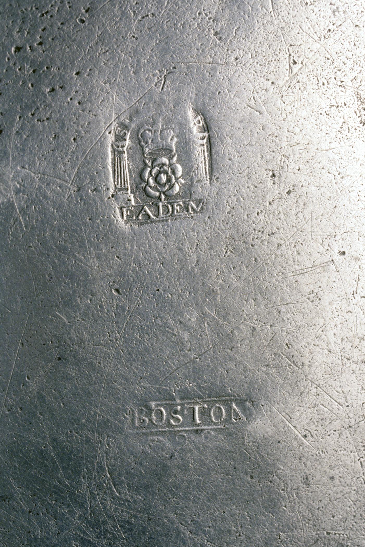 1956.0059.012 Pewter plate (marks)