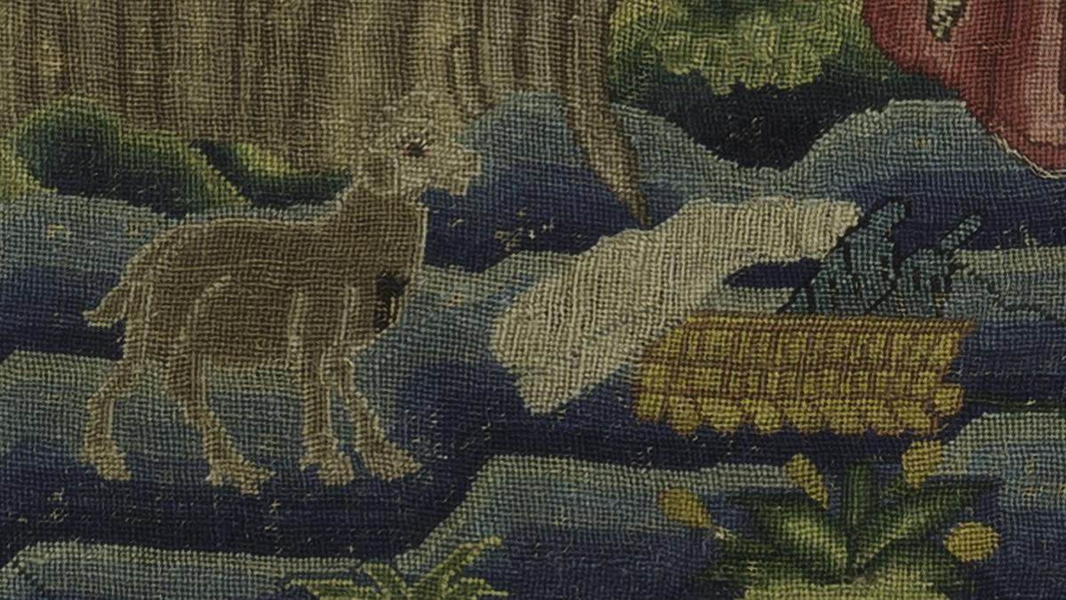 1956.0062 Needlework Picture, Detail 9