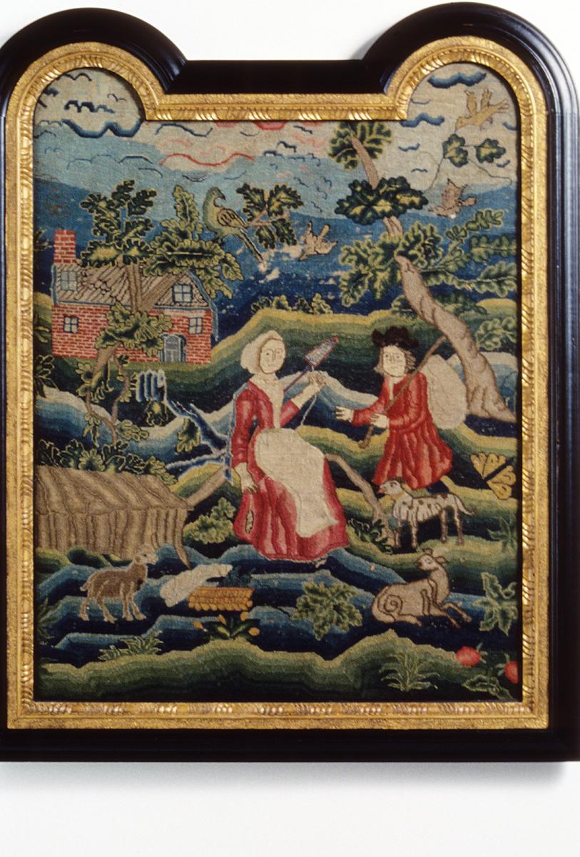 1956.0062 Needlework Picture, 1963.0701 Frame