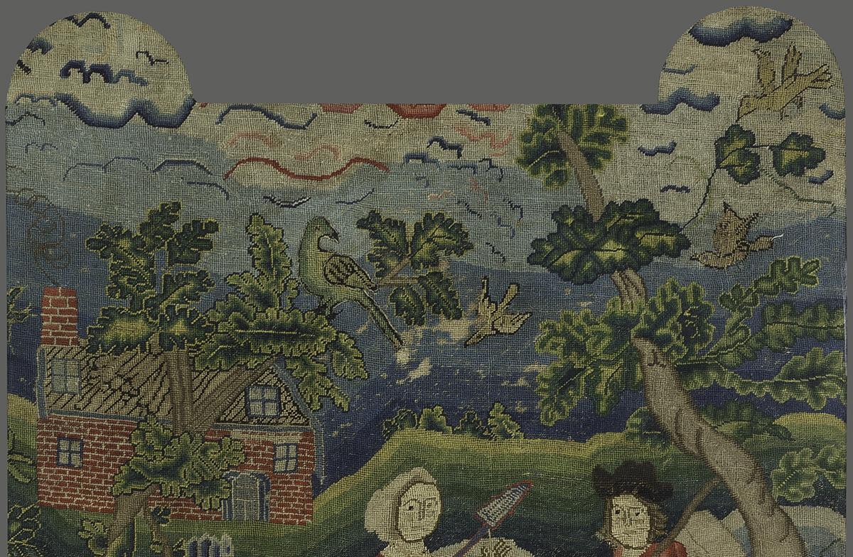 1956.0062 Needlework Picture, Detail