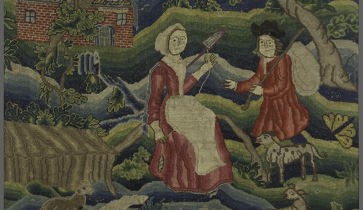 1956.0062 Needlework Picture, Detail 2