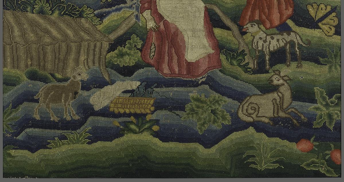 1956.0062 Needlework Picture, Detail 3