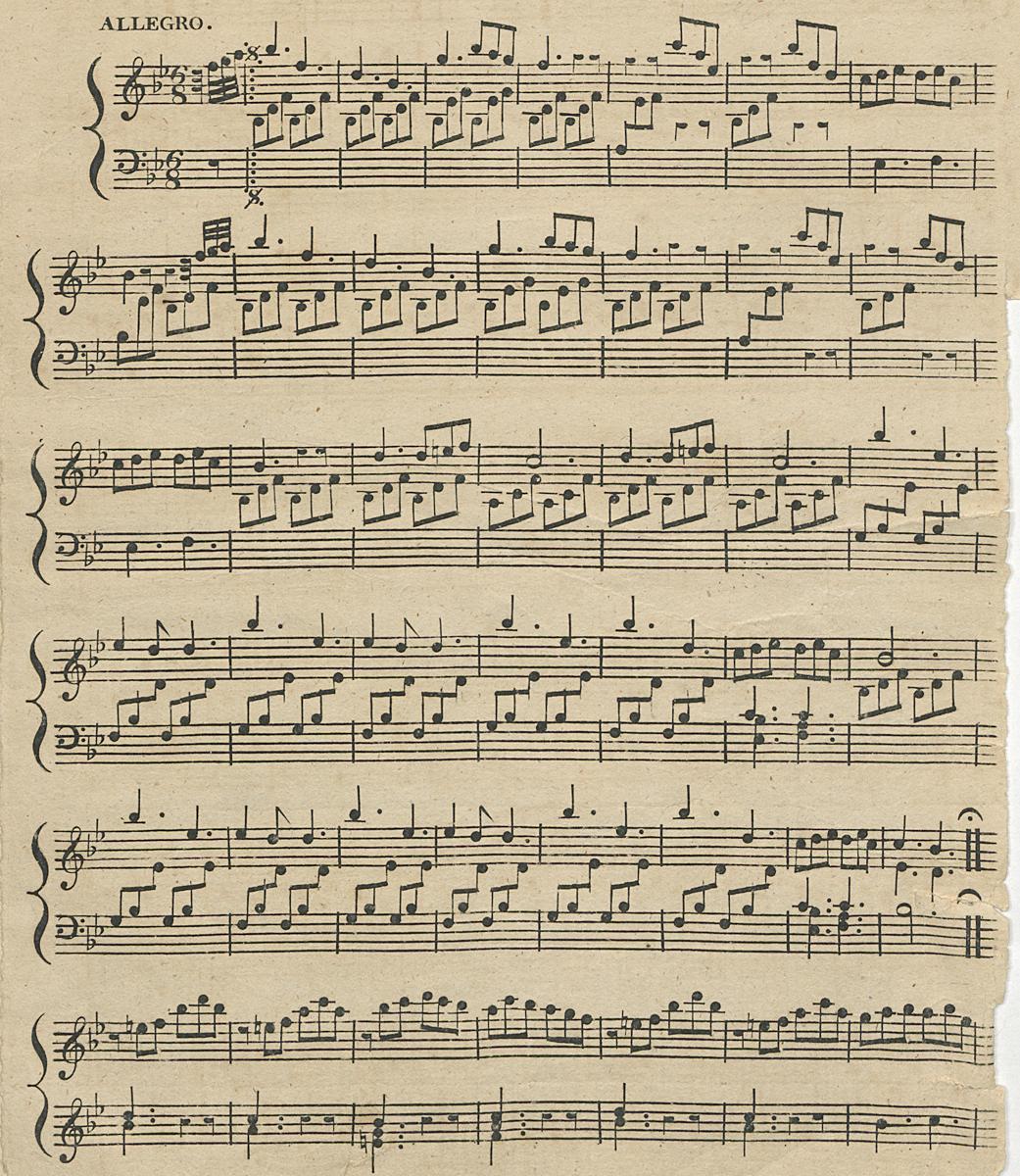 1956.0073 Sheet Music, Page 2 Detail