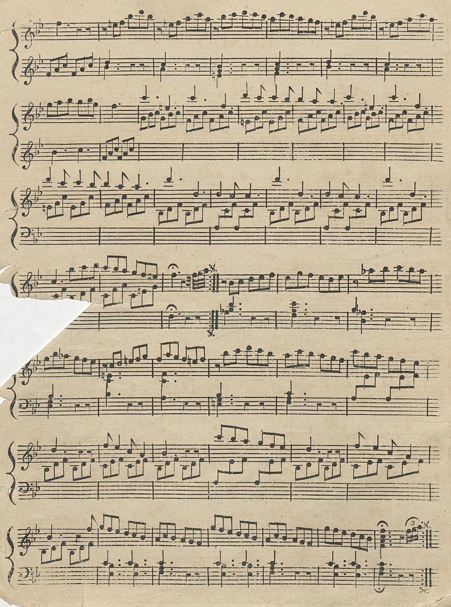 1956.0073 Sheet Music, Page 3 Detail