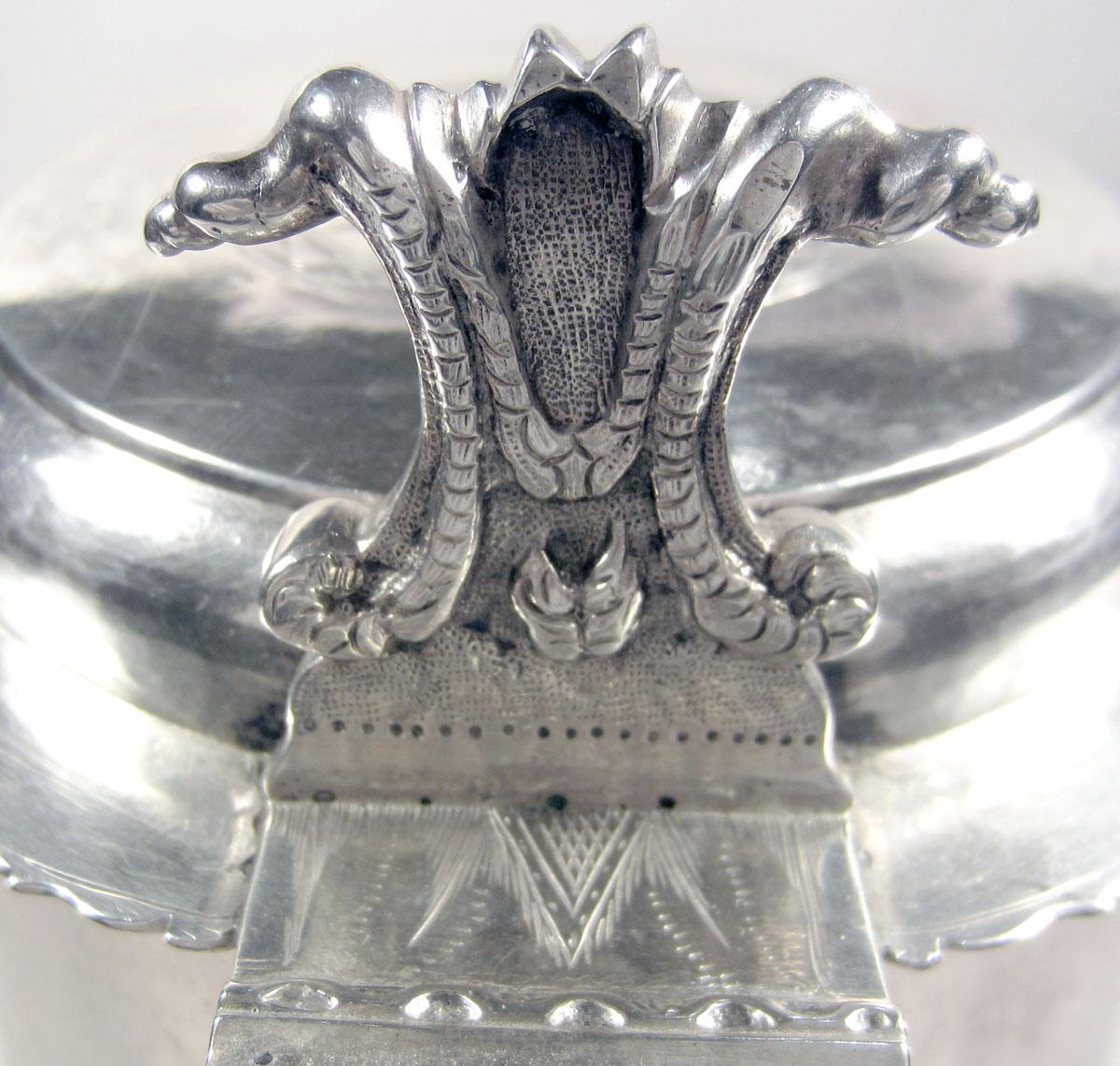 1956.0084 Silver Tankard detail handle decoration 1