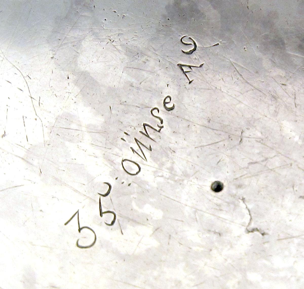1956.0084 Silver Tankard engraving underside