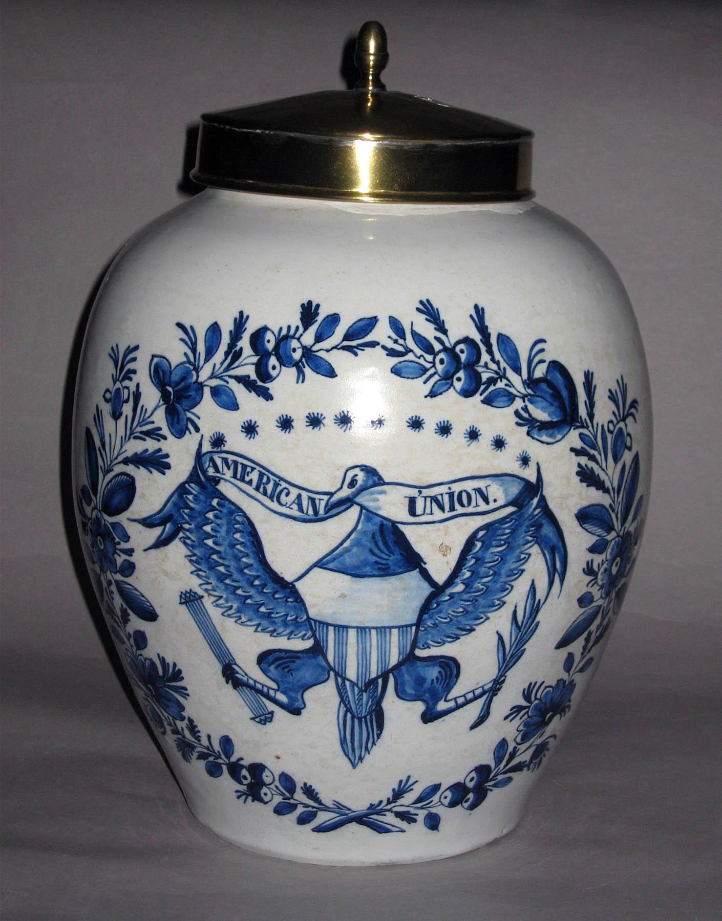1956.0541 A, B Earthenware tobacco jar