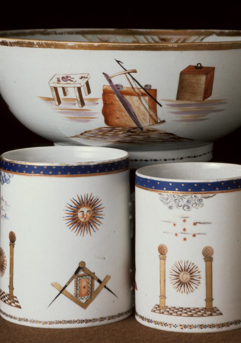 1956.0555 Bowl, .0557 Mug, 1967.0581 Mug