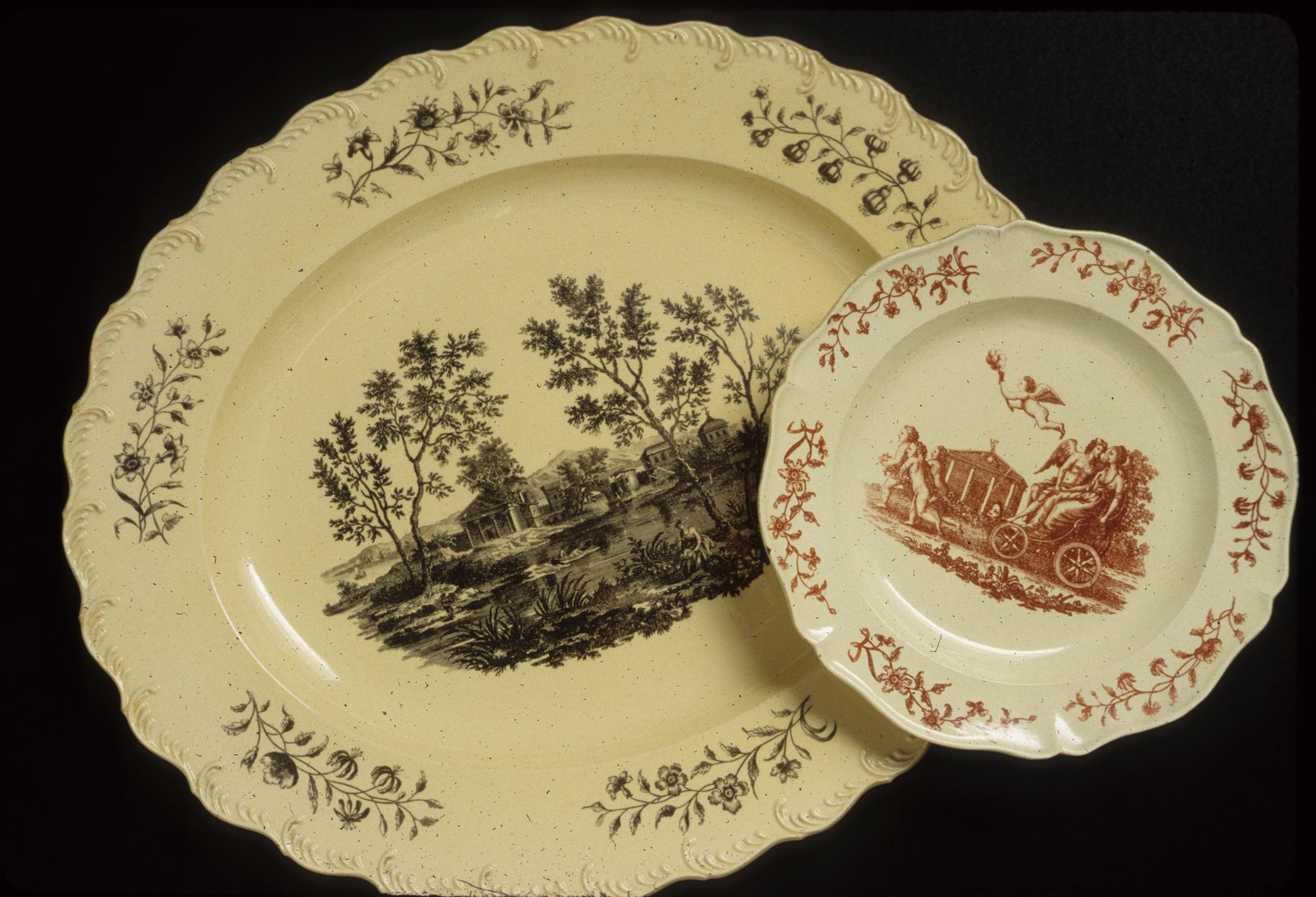 1969.0936.018, 1952.0205 Dish and plate