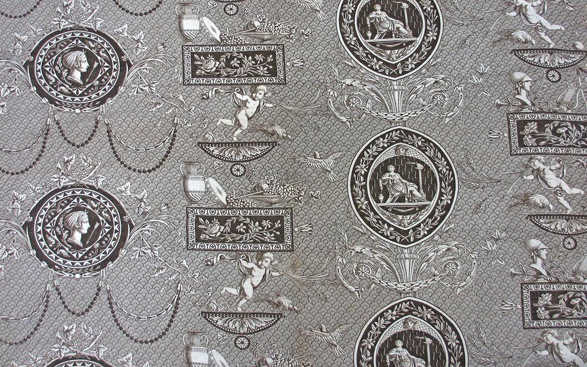 T38 textile, printed design repeat purple