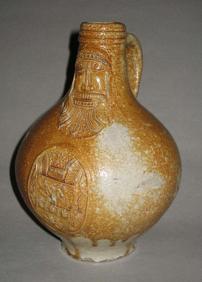1966.0281 Stoneware bellarmine jug