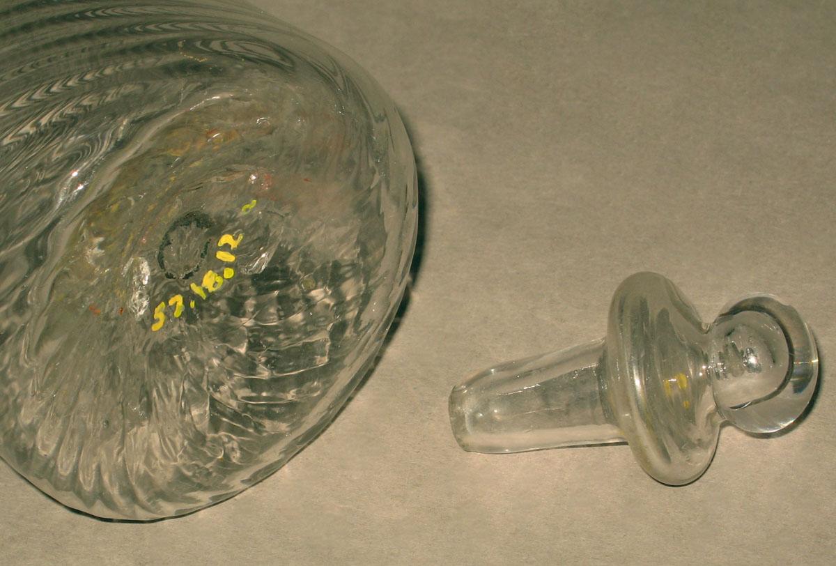 1957.0018.012 Glass toilet bottle (detail)