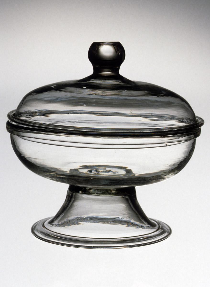 1957.0018.022 A, B Lead glass covered bowl