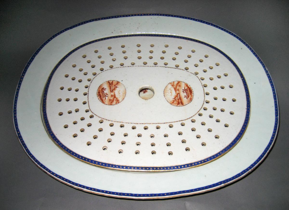1966.0567.177 A, B  Platter and Strainer