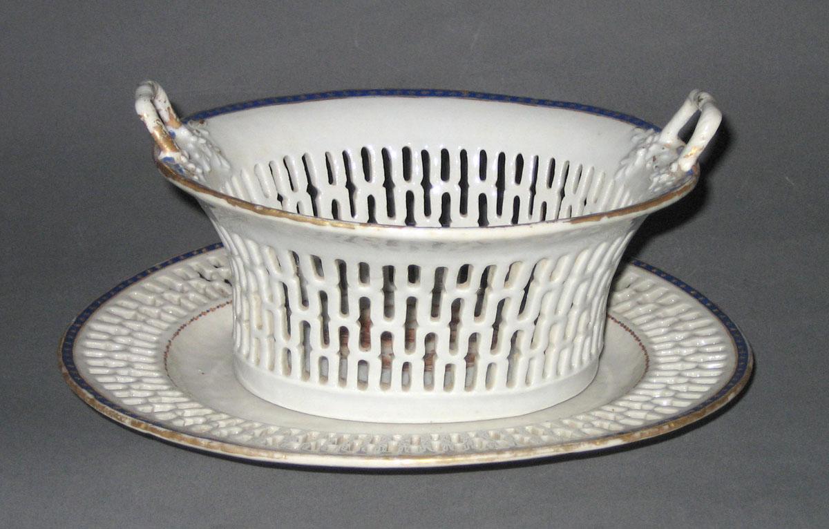 1966.0567.209 A, B Porcelain Basket and stand