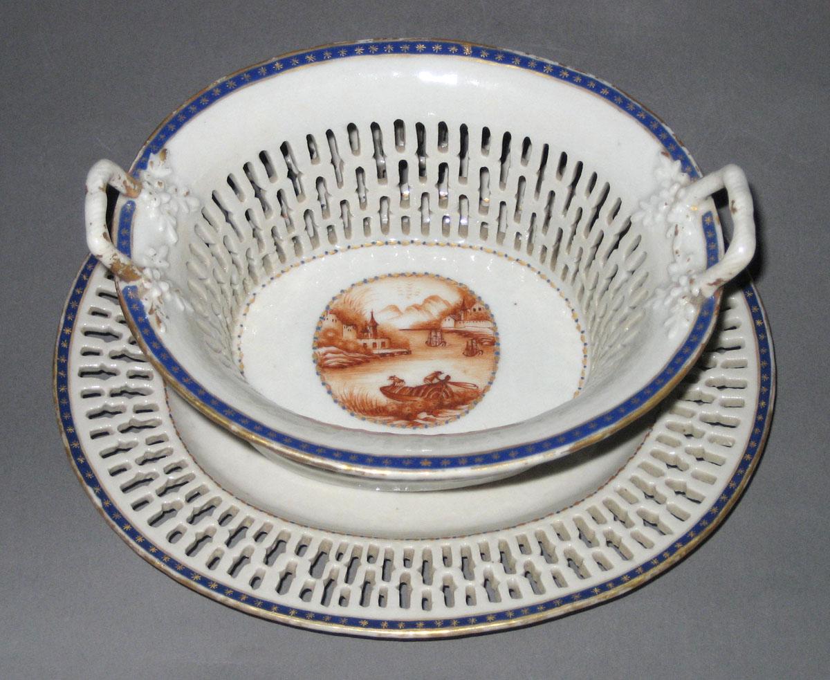 1966.0567.209 A, B Porcelain Basket and stand top