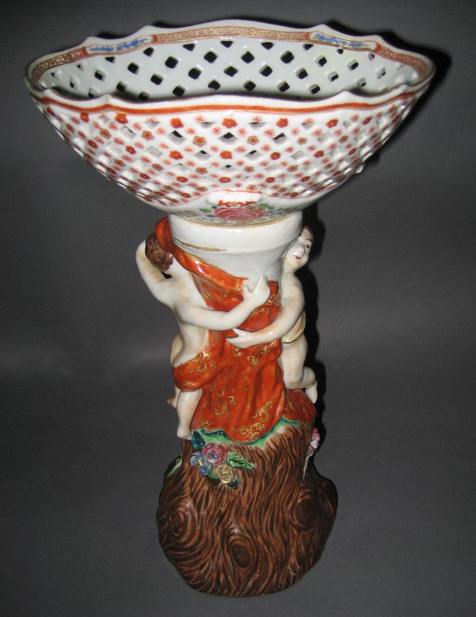 1966.0583 A, B Porcelain Basket and Stand view 1