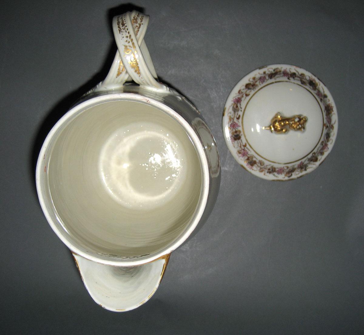1966.0587.002 A, B Porcelain Covered Jug interior