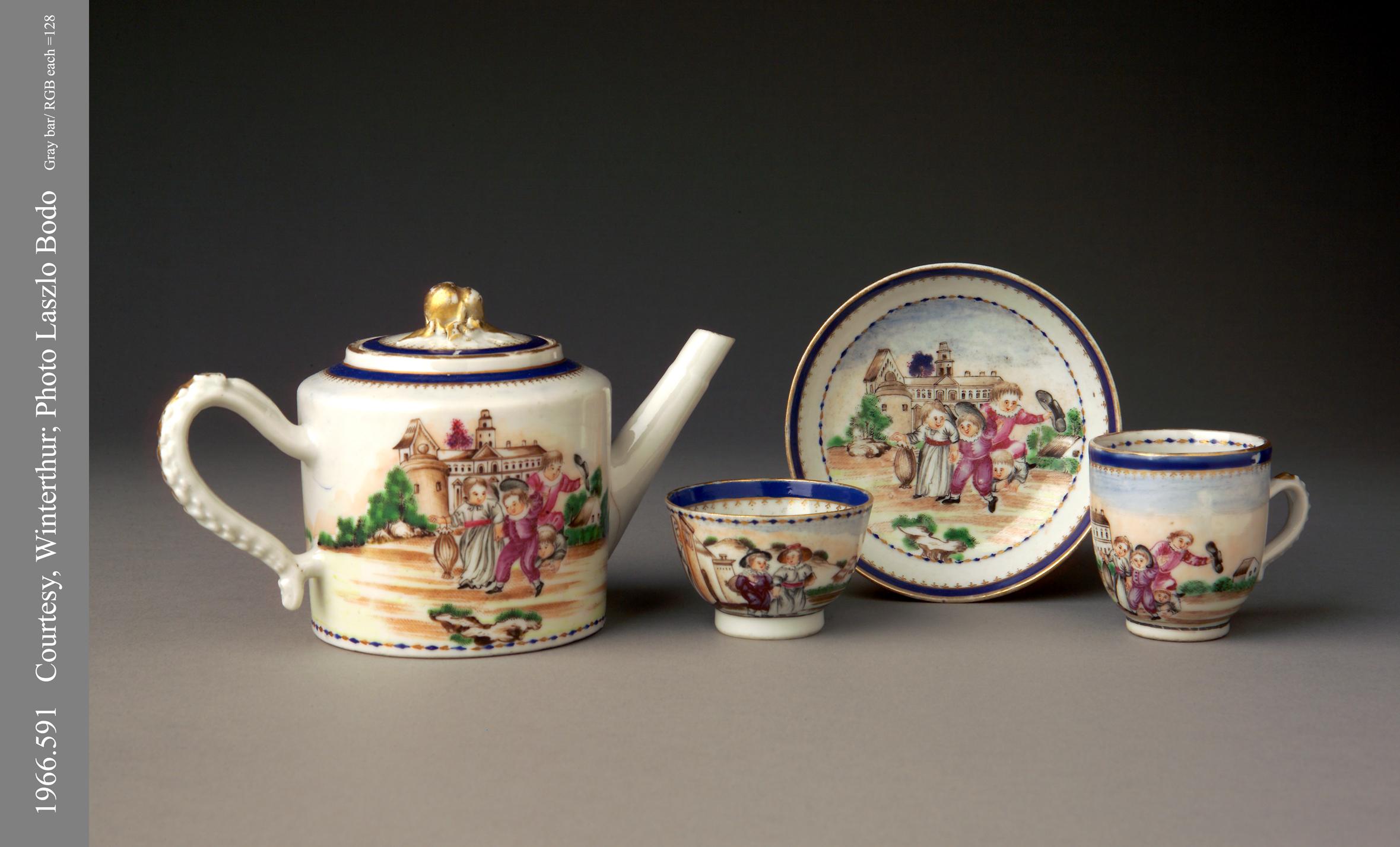 1966.0591.008 A, B, .005, .002, .006 Tea set