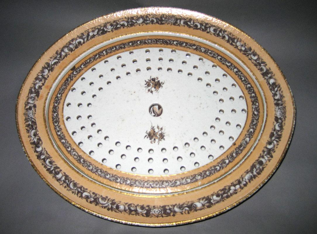 1966.0593.014 a,b Platter and Strainer