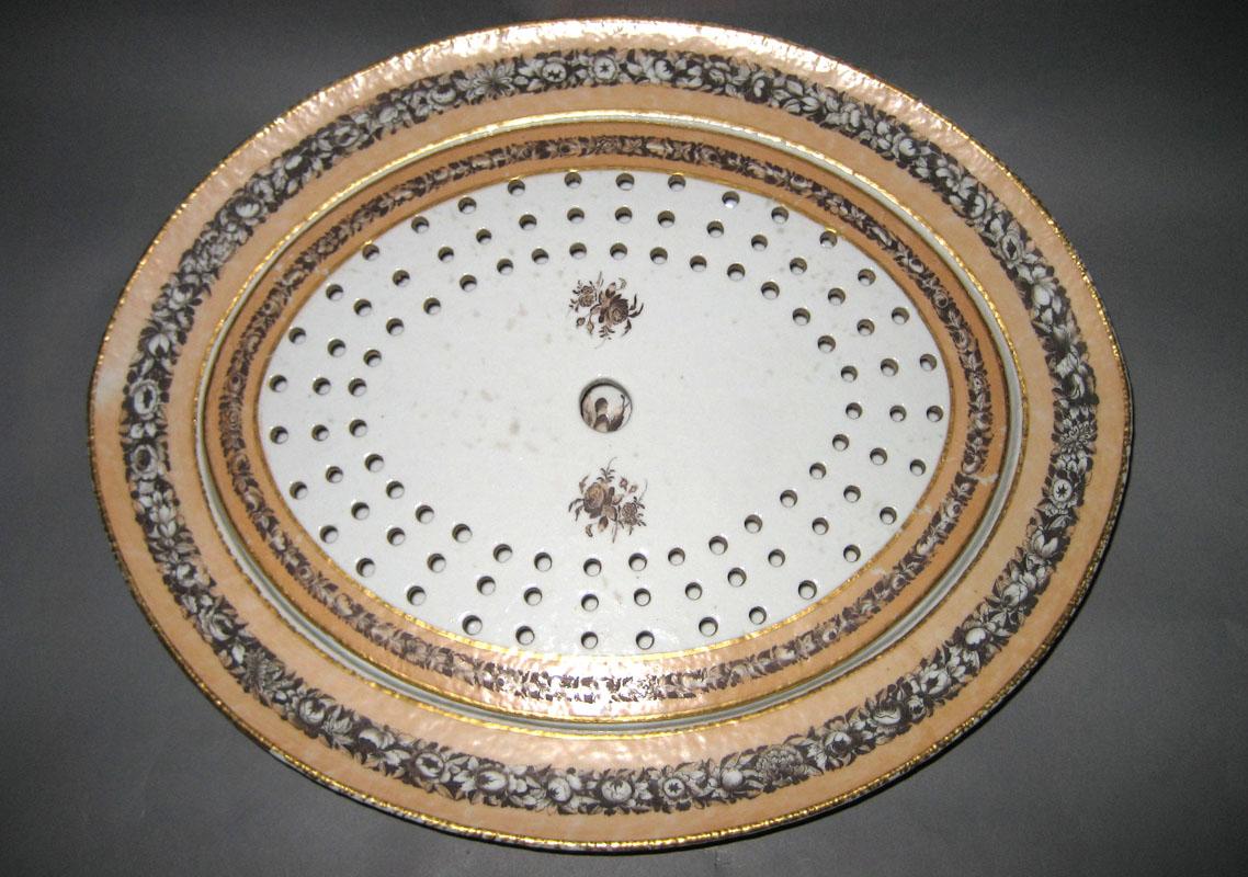 1966.0593.015 a,b Platter and Strainer