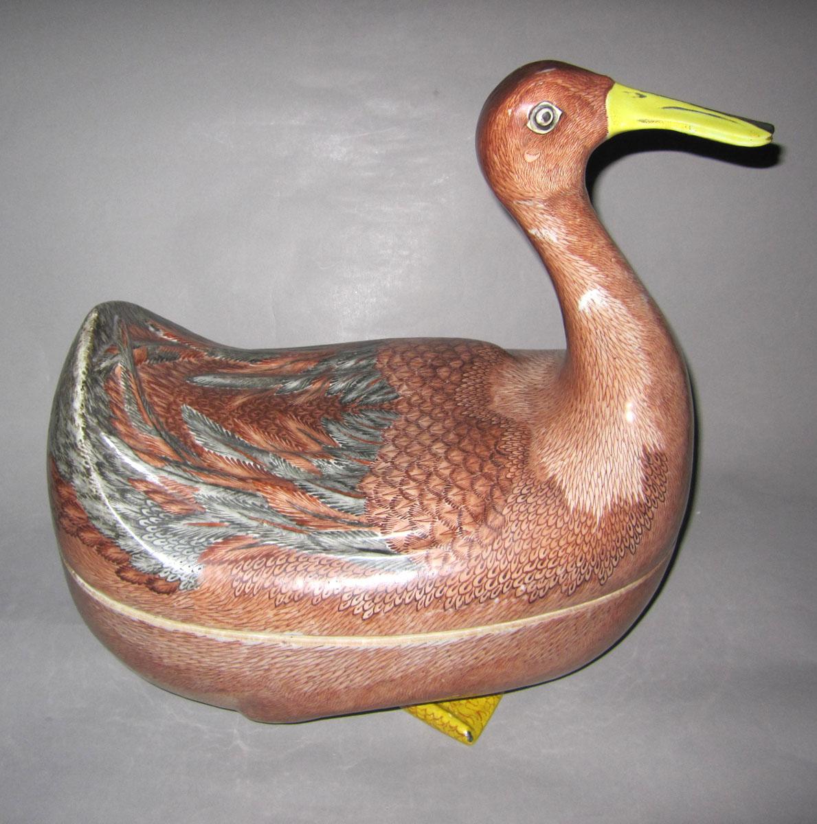1966.0595 A,B Porcelain goose tureen