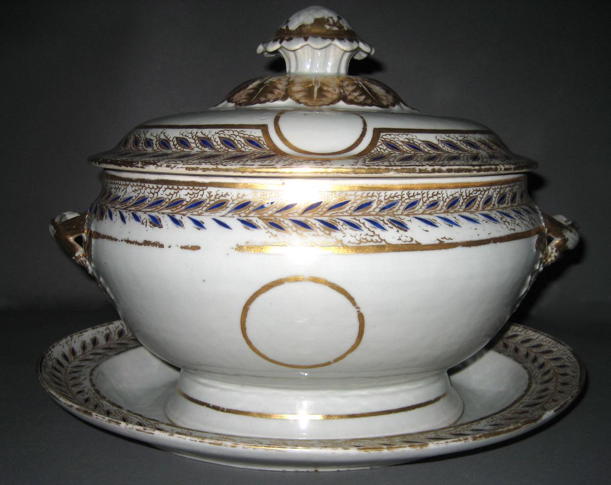 1966.0610.044 A, B and 1966.0610.028 Porcelain Tureen and Stand