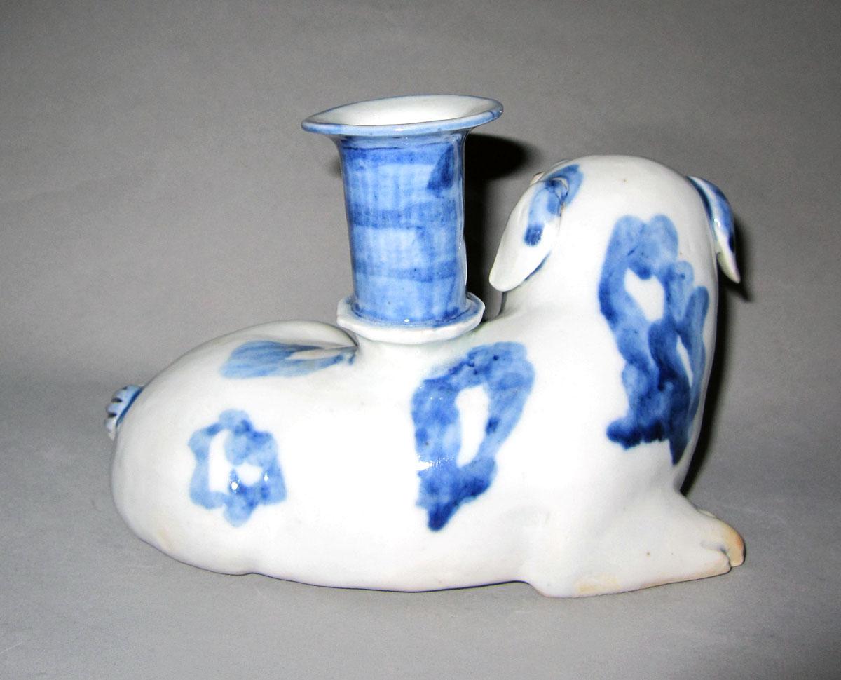 1966.0622 Porcelain candlestick view 3