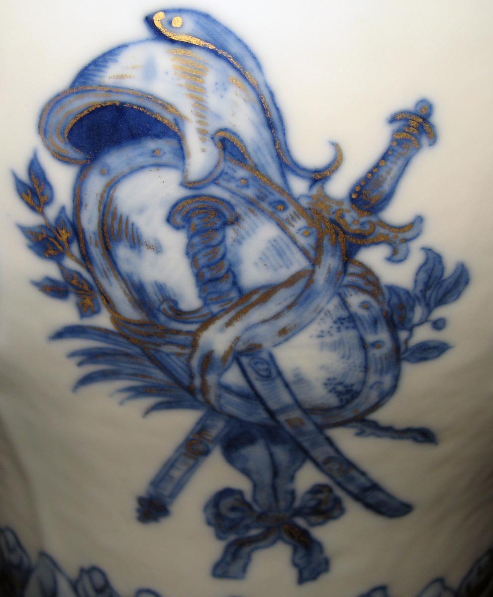 1966.0631.002 A, B Porcelain Urn detail trophy