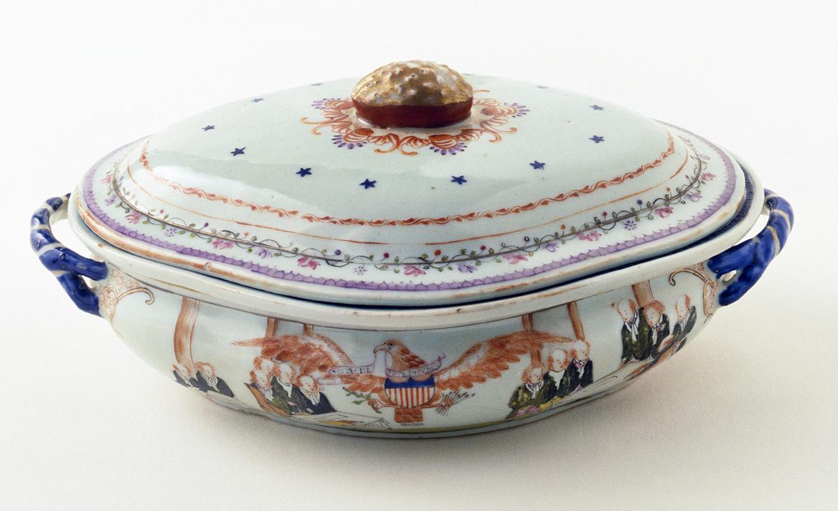 1966.0684 A, B, C Tureen and Stand