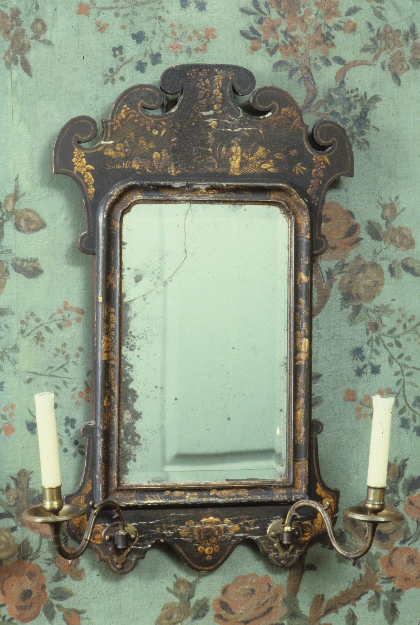 1966.0785, Looking glass or mirrror, Looking glass with sconces, View 1