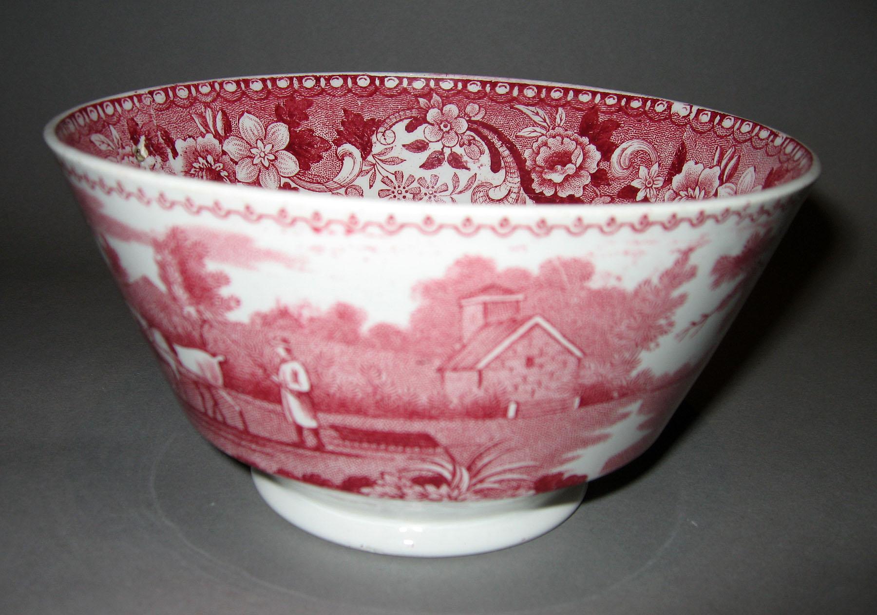 1966.0801.001 The Sower red transfer printed bowl