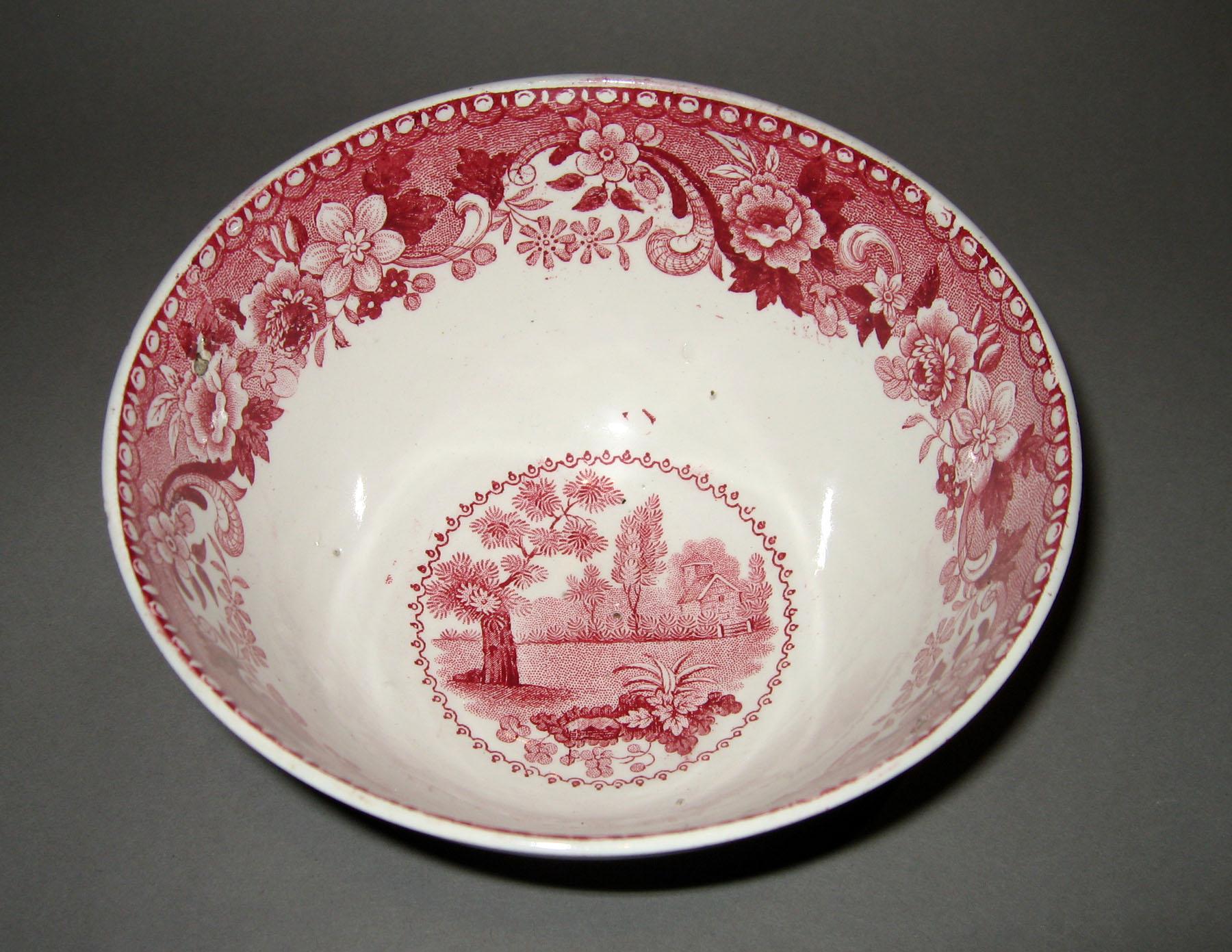 1966.0801.001 The Sower red transfer printed bowl (interior)