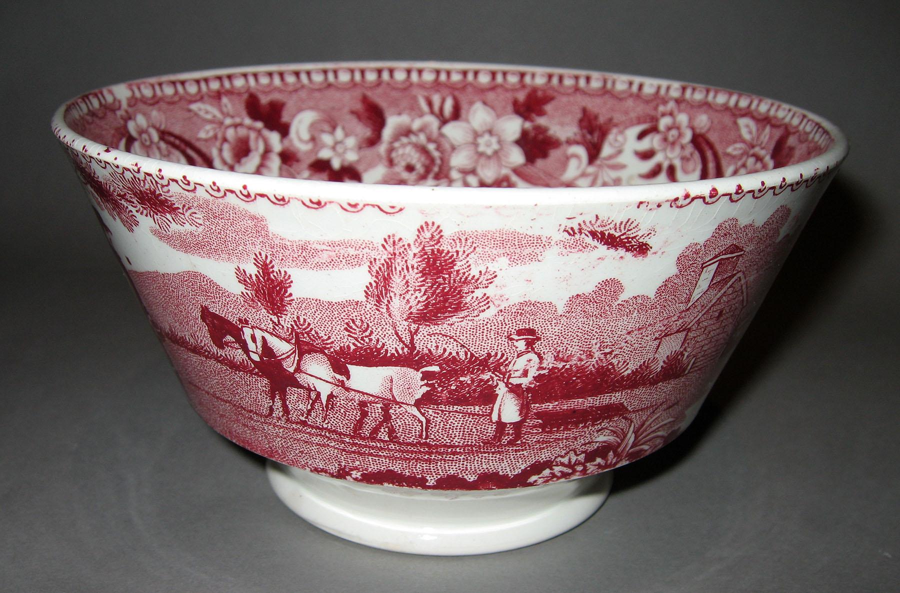 1966.0801.002 The Sower red transfer printed bowl