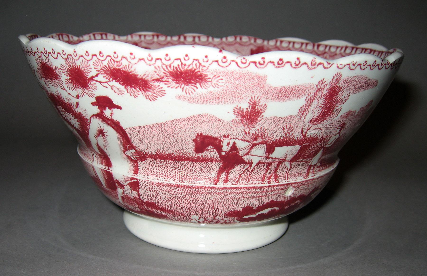1966.0802 The Sower red transfer printed bowl