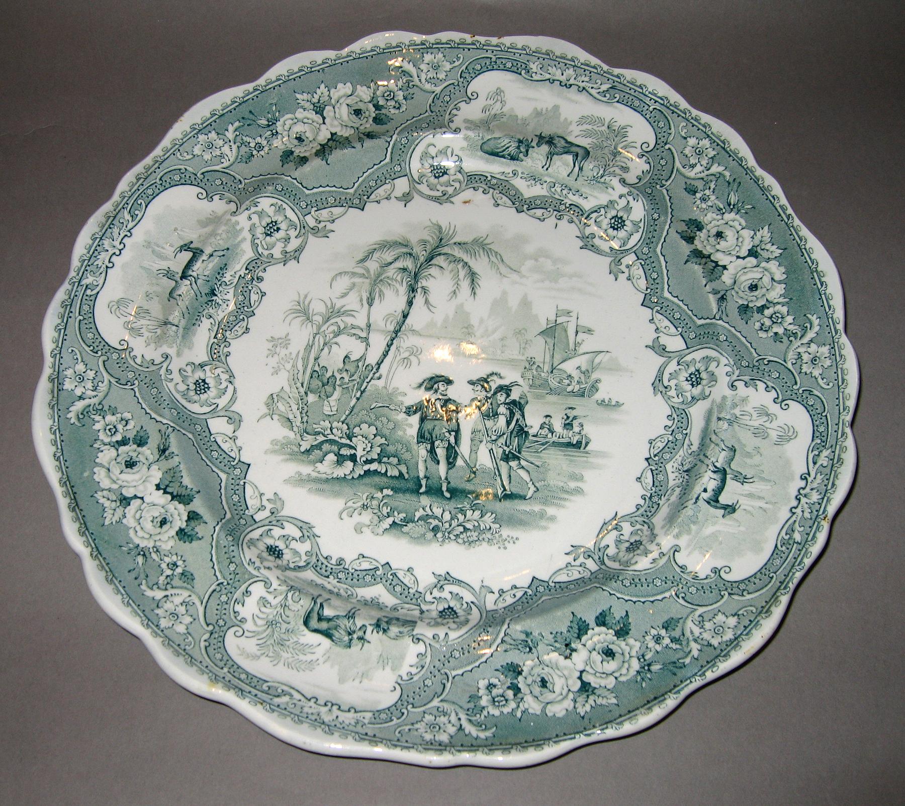 1966.0803.002 Columbus Fleet scene dinner plate